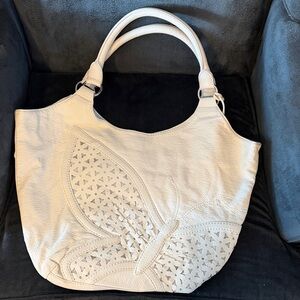 Marc Ecko Cream Shoulder Bag with Butterfly Design
